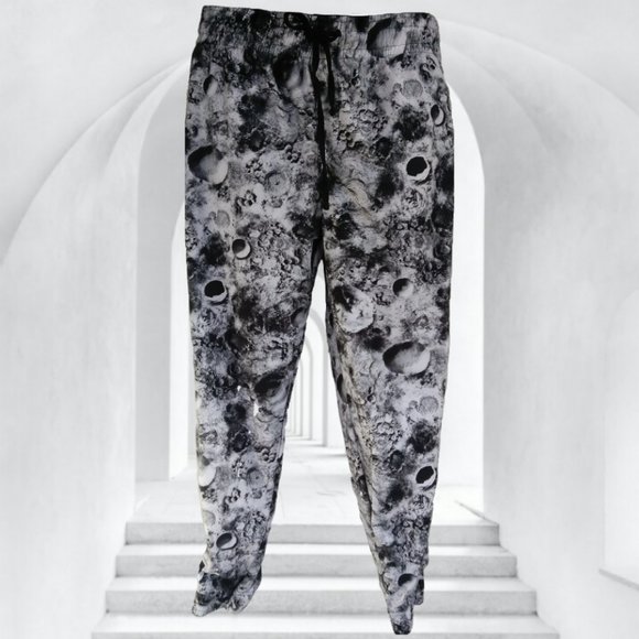 CARBON Mens L MOON JOGGERS BLACK & WHITE PANTS bottoms - Picture 9 of 15